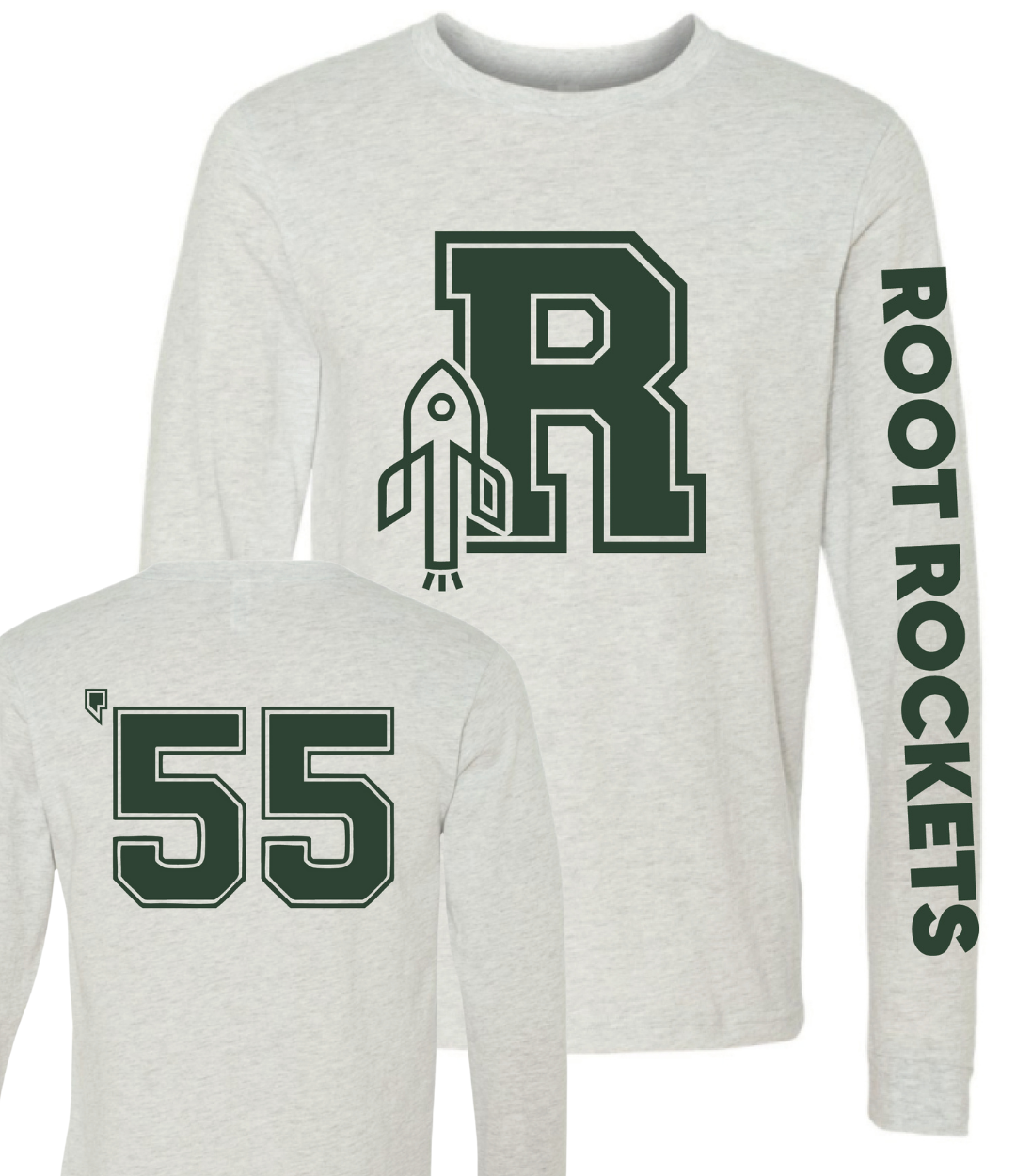 ADULT - Root Rockets Varsity Long Sleeve Tee