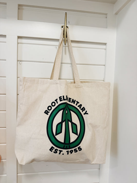 Root Est. 1955 Jumbo Gusseted Cotton Canvas Tote Bag