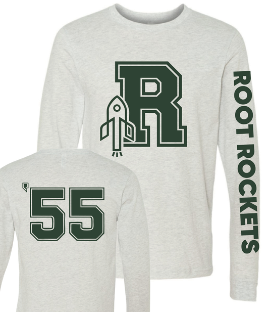 ADULT - Root Rockets Varsity Long Sleeve Tee