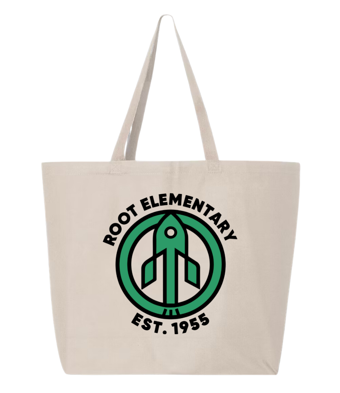 Root Est. 1955 Jumbo Gusseted Cotton Canvas Tote Bag