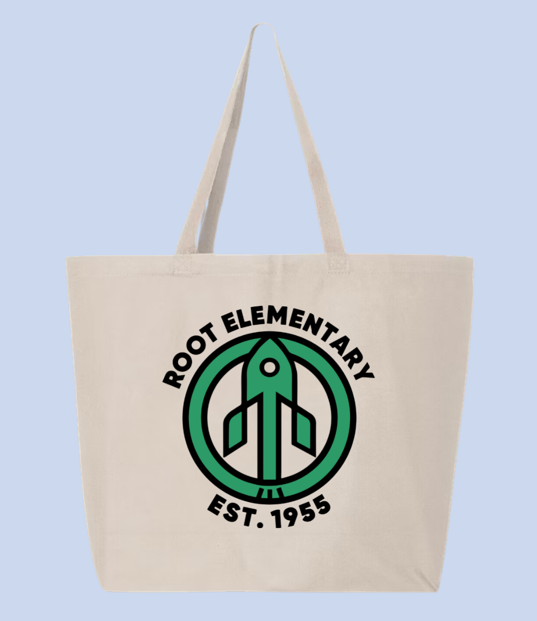 Root Est. 1955 Jumbo Gusseted Cotton Canvas Tote Bag